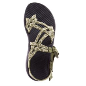 Double strap green Chaco sandals